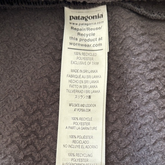 Patagonia Women’s R1 Air Fleece Zip Neck Pullover Black Recycled Size Large - Picture 4 of 14